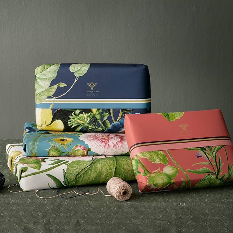 Gift wrapping Flower Garden - made of recyled paper 4 sheets