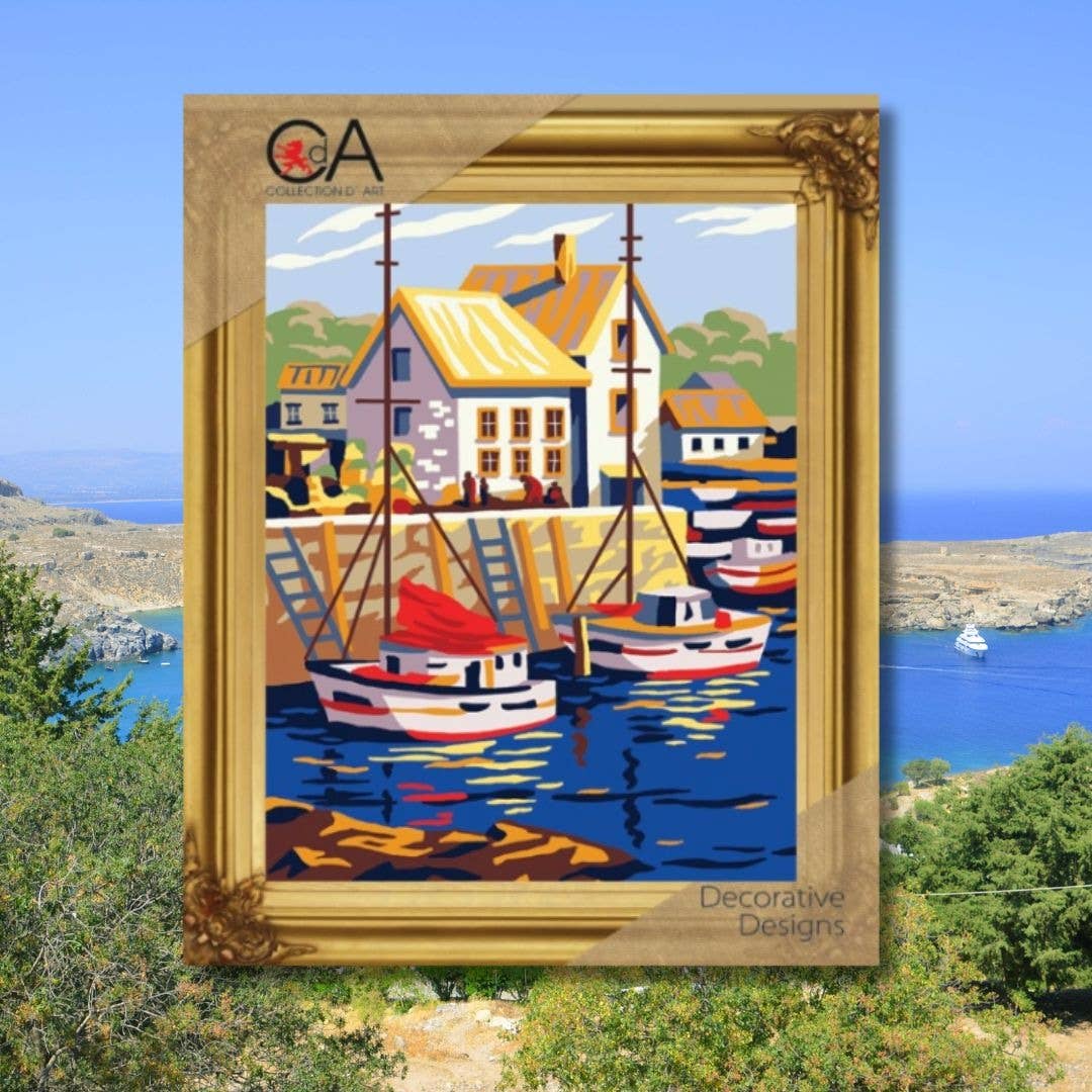 Tapestry Printed Kit Needlepoint Boats Collection