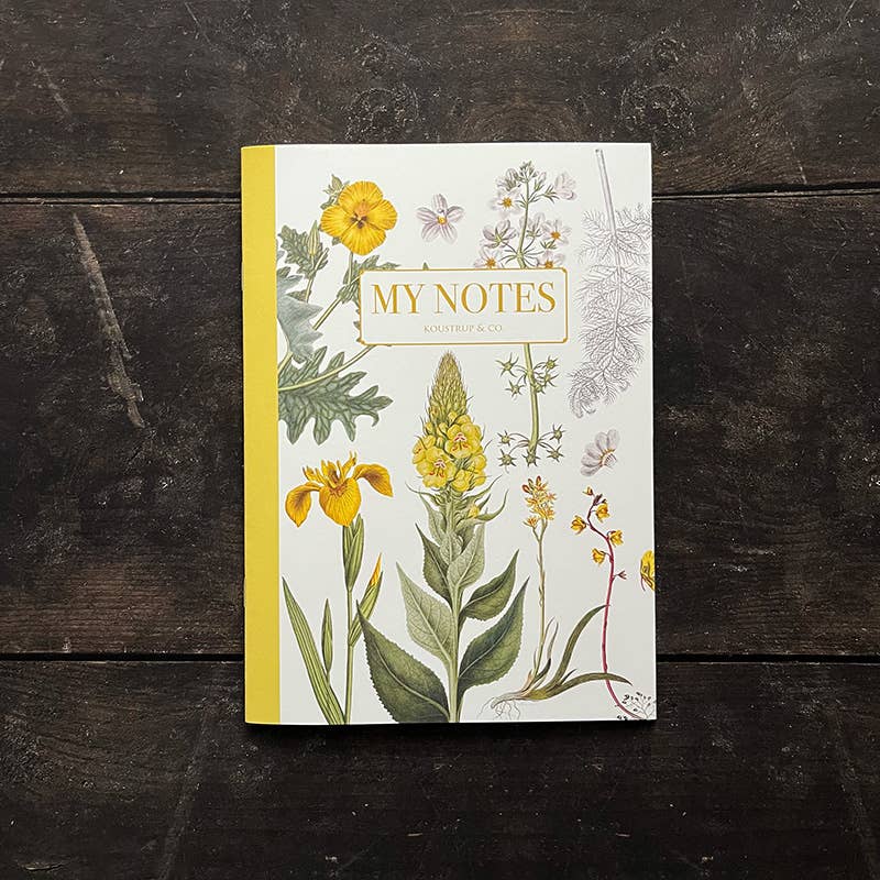Yellow floral - Note Booklet -Made in Denmark