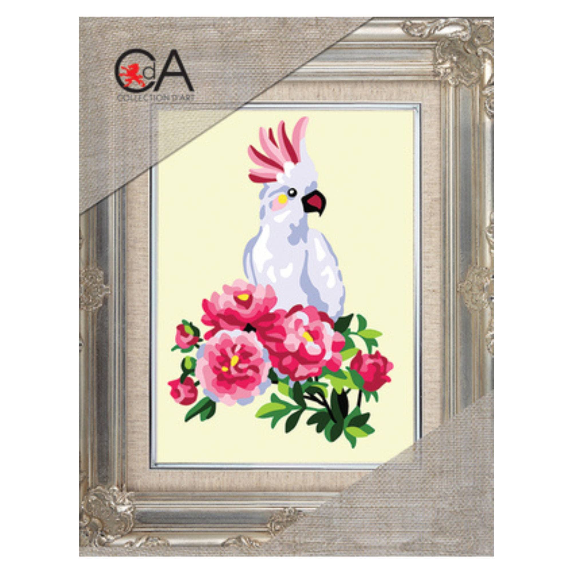Tapestry Printed Kit Needlepoint White Parrot