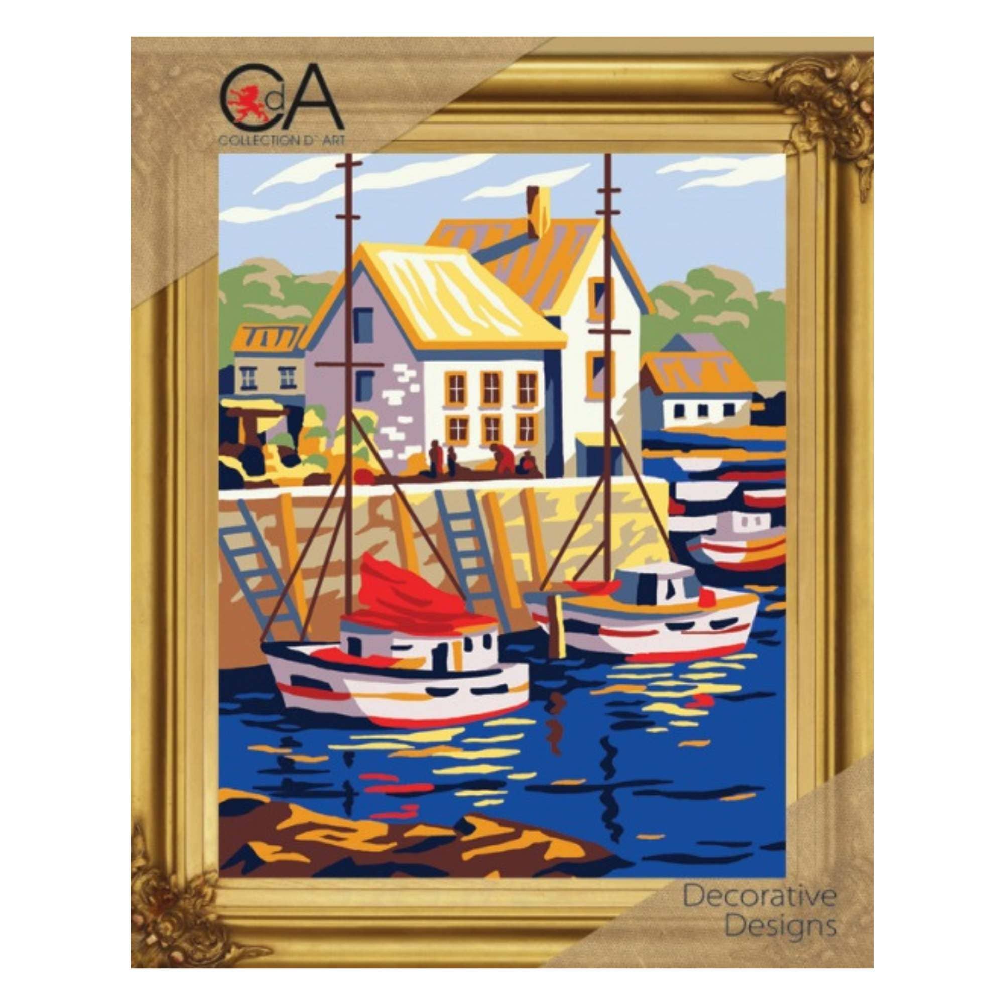 Tapestry Printed Kit Needlepoint Boats Collection