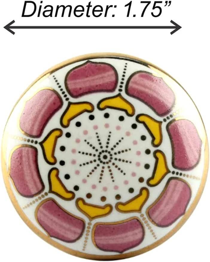 Marigold Ceramic Knob Pink ( Set of 6 )