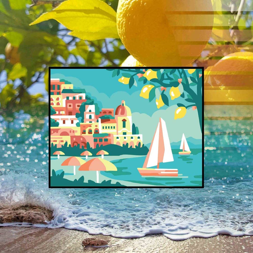 Tapestry Printed Kit Needlepoint Landscape with Lemons