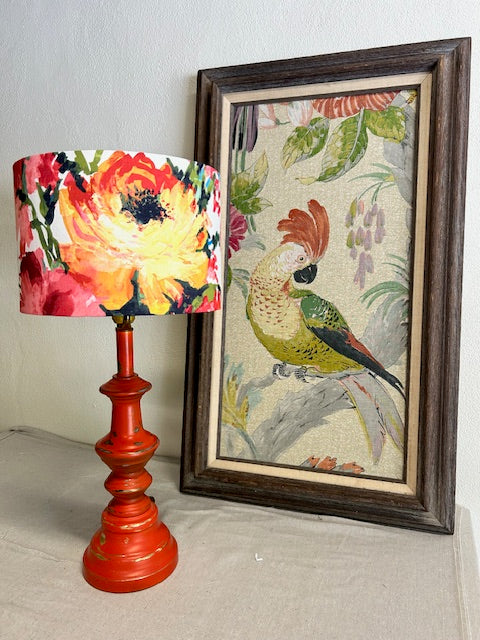 Red and Yellow Watercolor Floral Lampshade