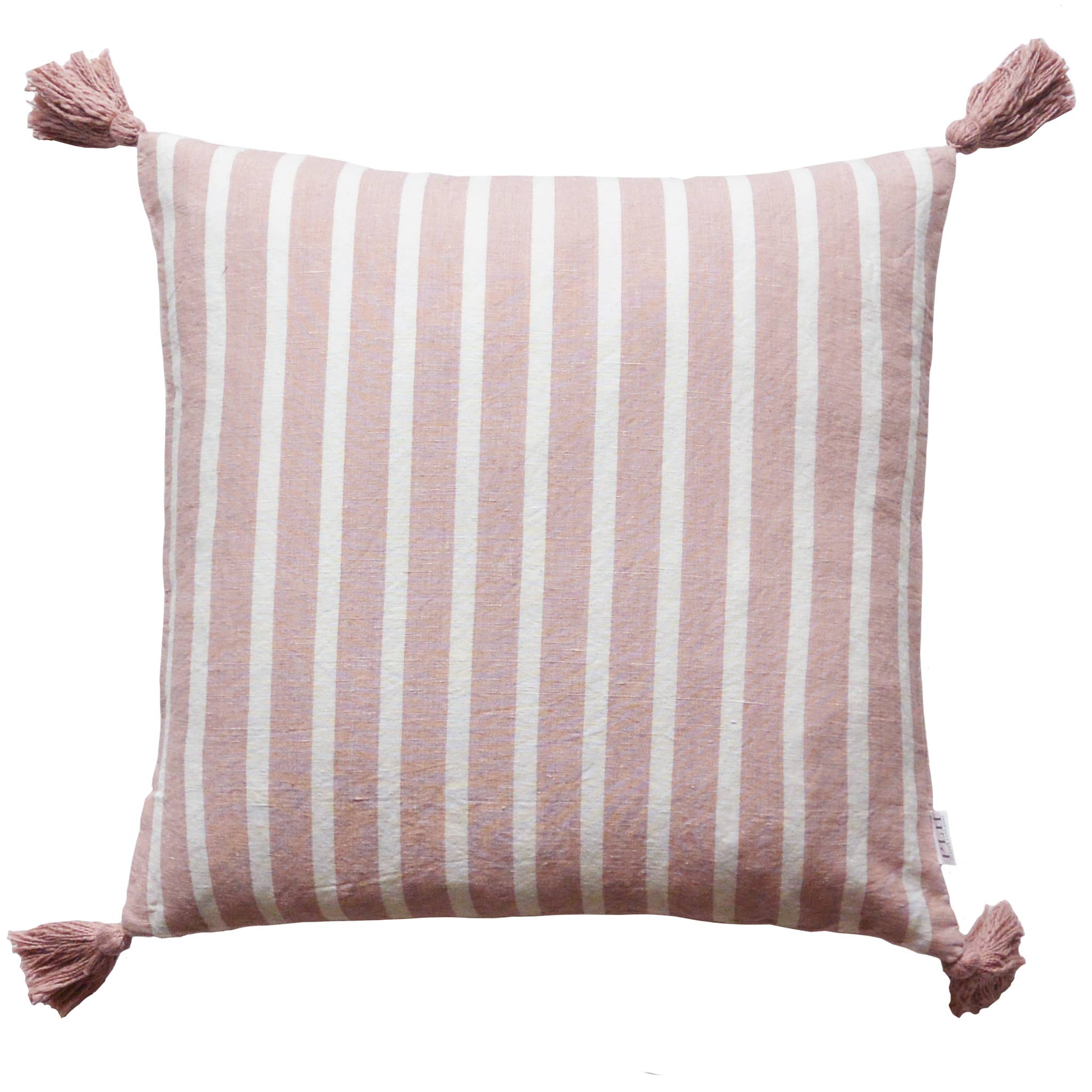 Stripe Tassel Pillow Cover: Dusty Rose