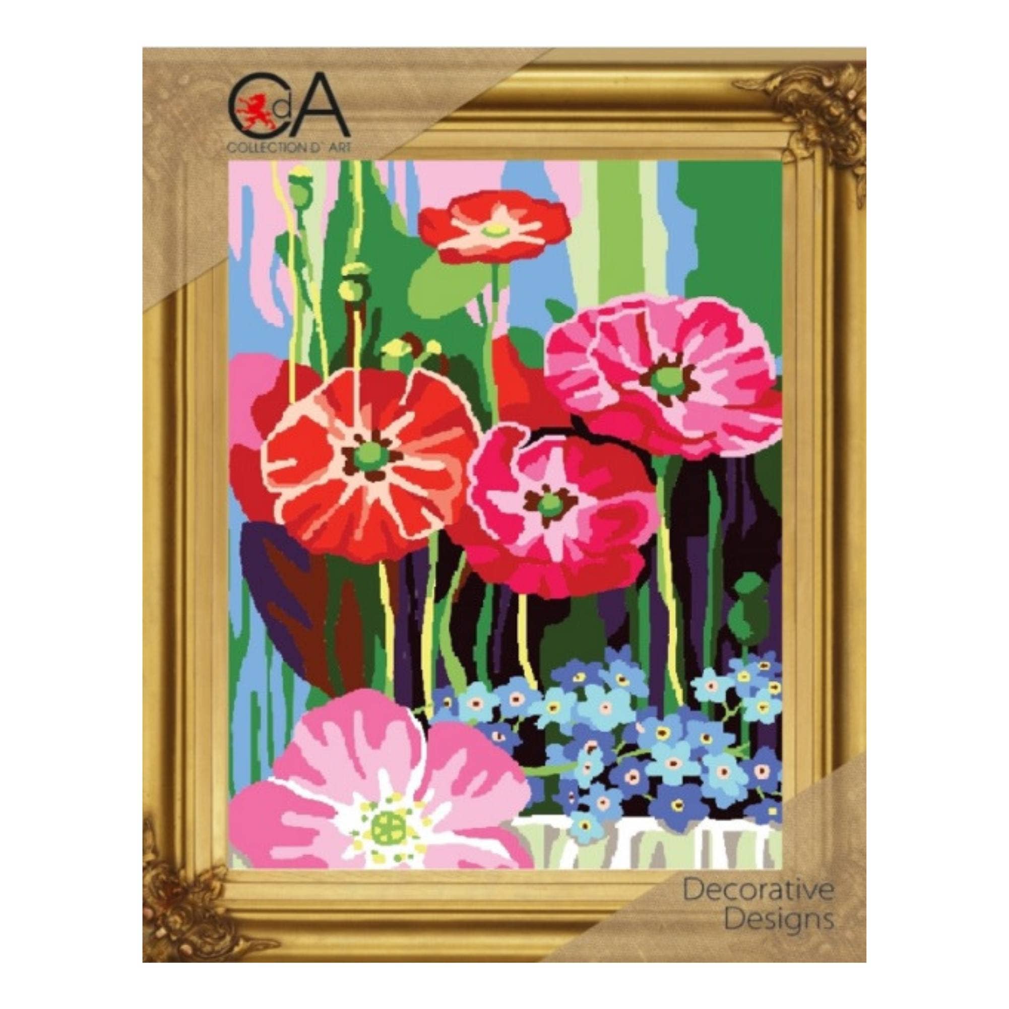 Tapestry Printed Kit Needlepoint Poppies Collection