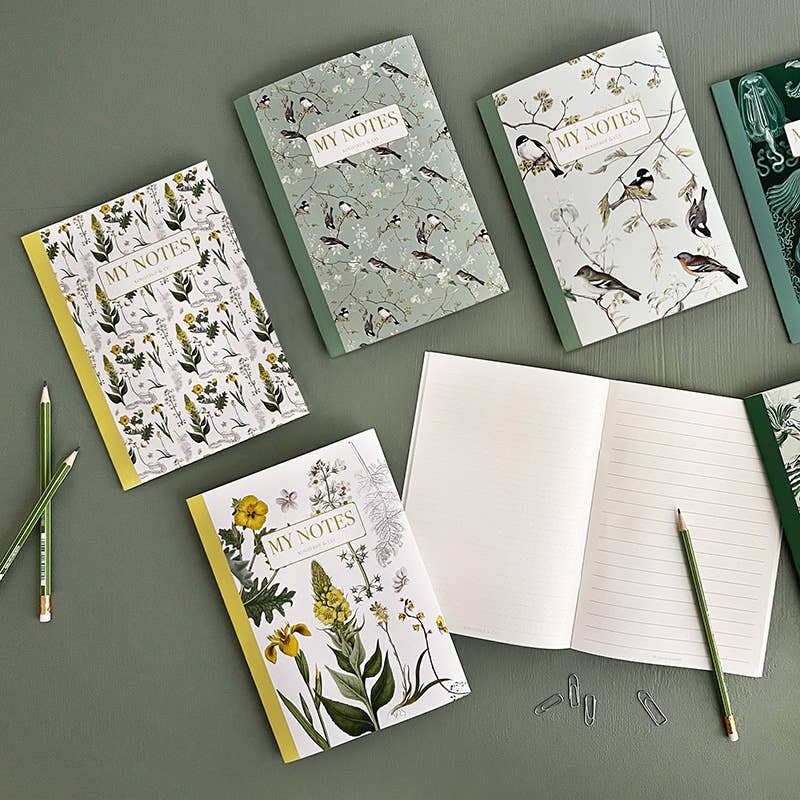 Yellow floral - Note Booklet -Made in Denmark