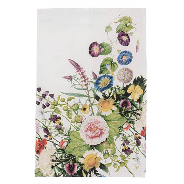 A Flower Garden 100% organic cotton tea towel