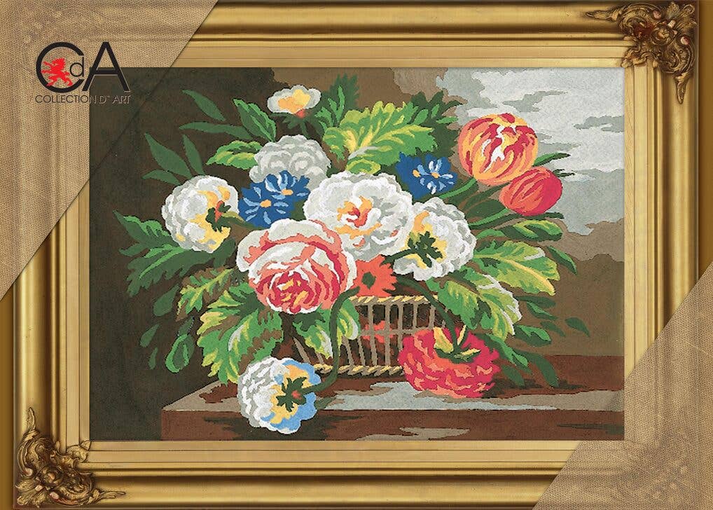 Tapestry Printed Kit Needlepoint Flowers Collection Dart