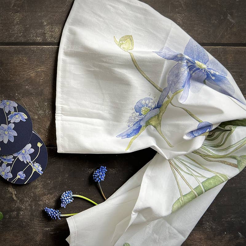 Anemone 100% organic cotton tea towel