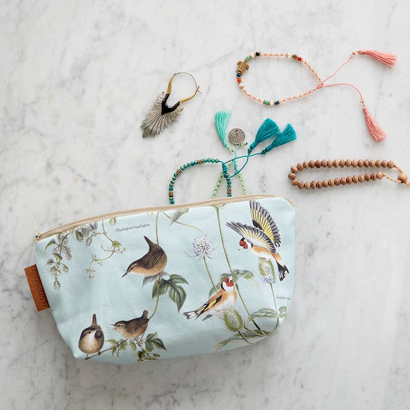 Garden Birds Cosmetic bags in organic cotton