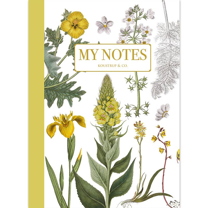 Yellow floral - Note Booklet -Made in Denmark